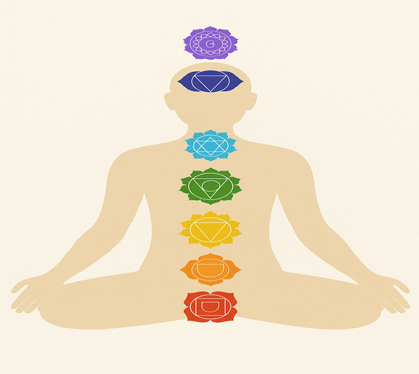 7 chakras illustration used in chakra balancing therapy at Udaipur