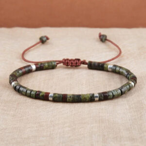 Dragon Blood Stone Braided Bracelet for Courage & Power