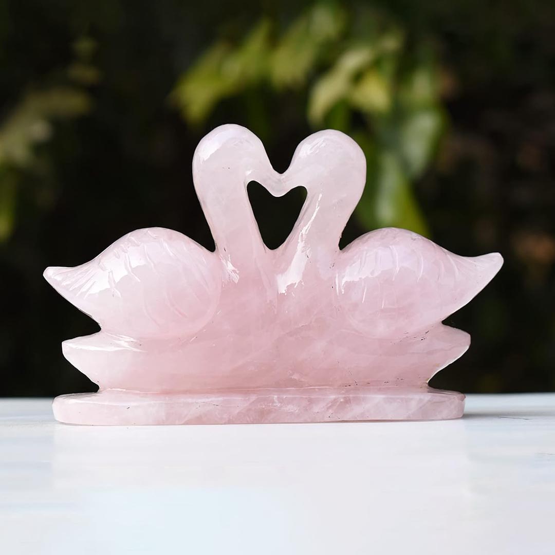 Rose Quartz Love Duck Pair